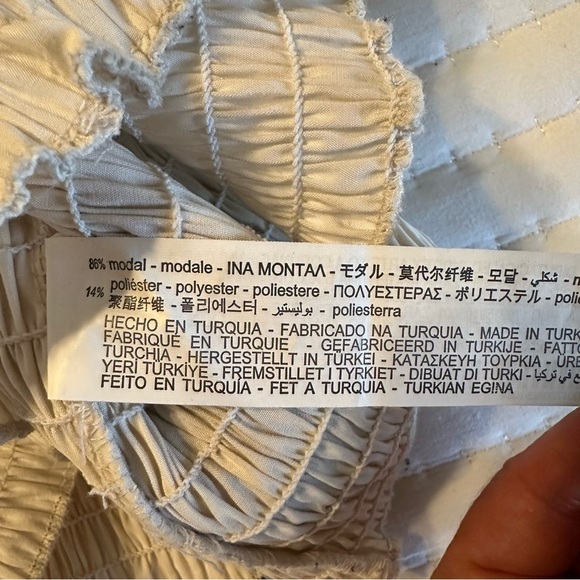 ZARA Ruched Cream Elastic Crop Top Size M(h8 - Picture 7 of 9